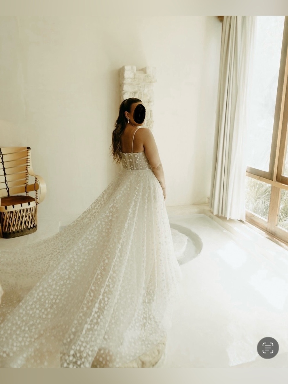 Pronovias Cream Embroidered A-Line Wedding Gown